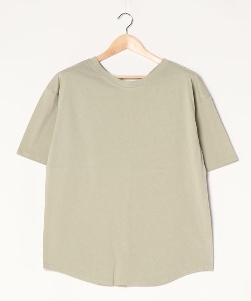 reca（レカ）の「リサイクルコットン2Wayカットソー（Tシャツ/カットソー・レディース・ベージュ系その他/ミント/オフホワイト/ブラック・M）」の6枚目の写真