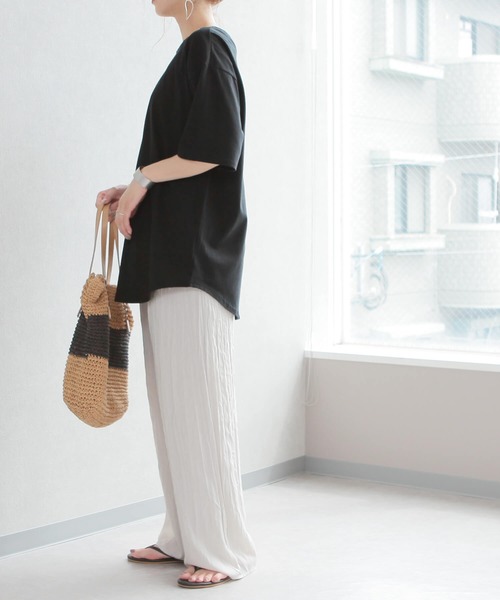 reca（レカ）の「リサイクルコットン2Wayカットソー（Tシャツ/カットソー・レディース・ベージュ系その他/ミント/オフホワイト/ブラック・M）」の18枚目の写真