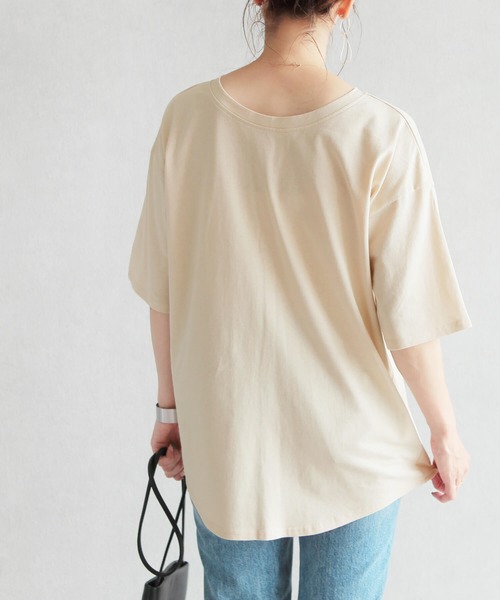 reca（レカ）の「リサイクルコットン2Wayカットソー（Tシャツ/カットソー・レディース・ベージュ系その他/ミント/オフホワイト/ブラック・M）」の15枚目の写真