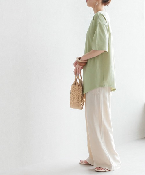 reca（レカ）の「リサイクルコットン2Wayカットソー（Tシャツ/カットソー・レディース・ベージュ系その他/ミント/オフホワイト/ブラック・M）」の11枚目の写真