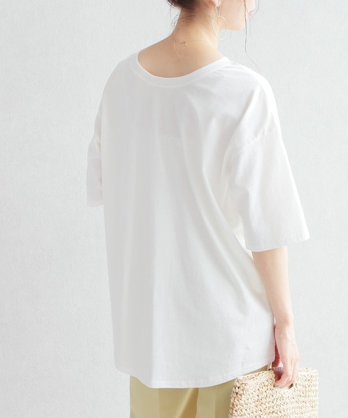 reca（レカ）の「リサイクルコットン2Wayカットソー（Tシャツ/カットソー・レディース・ベージュ系その他/ミント/オフホワイト/ブラック・M）」の22枚目の写真