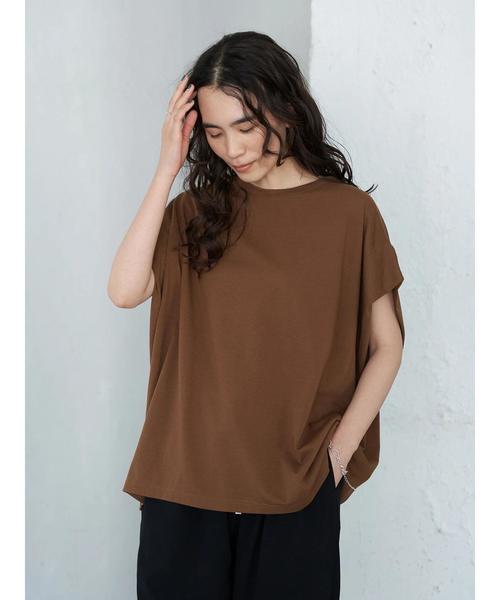 AMERICAN HOLIC(アメリカンホリック)の「脇タックフレンチスリーブカットチュニック *(Tシャツ/カットソー・レディース・ブラック/ブラウン/カーキ/アイボリー・M/L)」の7枚目の写真
