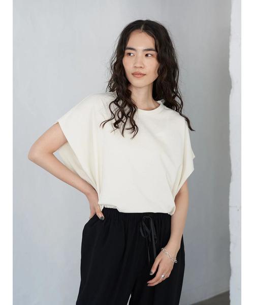 AMERICAN HOLIC(アメリカンホリック)の「脇タックフレンチスリーブカットチュニック *(Tシャツ/カットソー・レディース・ブラック/ブラウン/カーキ/アイボリー・M/L)」の11枚目の写真