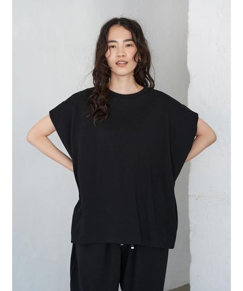 AMERICAN HOLIC(アメリカンホリック)の「脇タックフレンチスリーブカットチュニック *(Tシャツ/カットソー・レディース・ブラック/ブラウン/カーキ/アイボリー・M/L)」の12枚目の写真