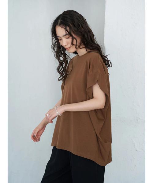 AMERICAN HOLIC(アメリカンホリック)の「脇タックフレンチスリーブカットチュニック *(Tシャツ/カットソー・レディース・ブラック/ブラウン/カーキ/アイボリー・M/L)」の15枚目の写真