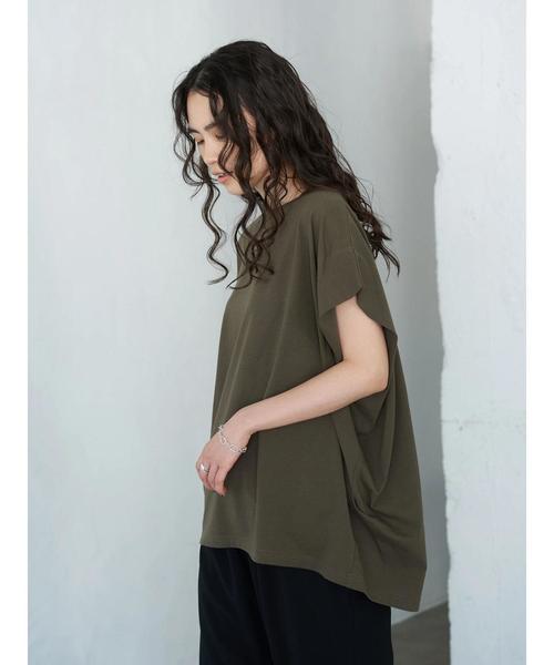 AMERICAN HOLIC(アメリカンホリック)の「脇タックフレンチスリーブカットチュニック *(Tシャツ/カットソー・レディース・ブラック/ブラウン/カーキ/アイボリー・M/L)」の19枚目の写真