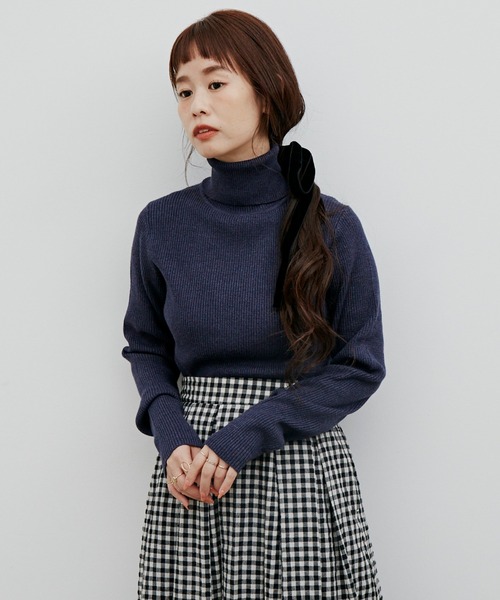 Libra Cue(リブラ キュー)の「ベーシックニュアンスカラータートル(ニット/セーター・レディース・ブラック/ベージュ/ネイビー/モカ/アイボリー・FREE)」の18枚目の写真