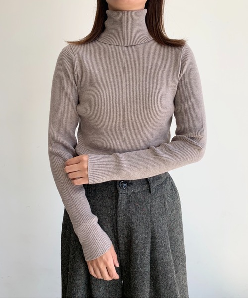 Libra Cue(リブラ キュー)の「ベーシックニュアンスカラータートル(ニット/セーター・レディース・ブラック/ベージュ/ネイビー/モカ/アイボリー・FREE)」の22枚目の写真