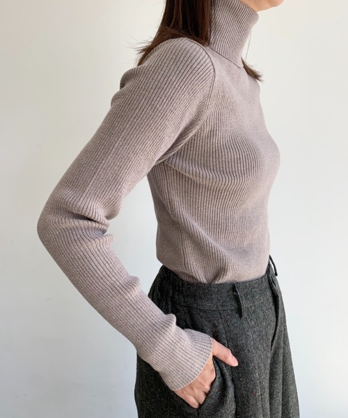 Libra Cue(リブラ キュー)の「ベーシックニュアンスカラータートル(ニット/セーター・レディース・ブラック/ベージュ/ネイビー/モカ/アイボリー・FREE)」の11枚目の写真