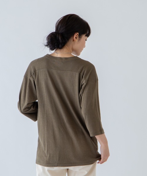 ANGIE(アンジー)の「ナンバリングプリントフットボールTシャツ/七分袖(Tシャツ/カットソー・レディース・ブラック/カーキ/ナチュラル・FREE)」の17枚目の写真