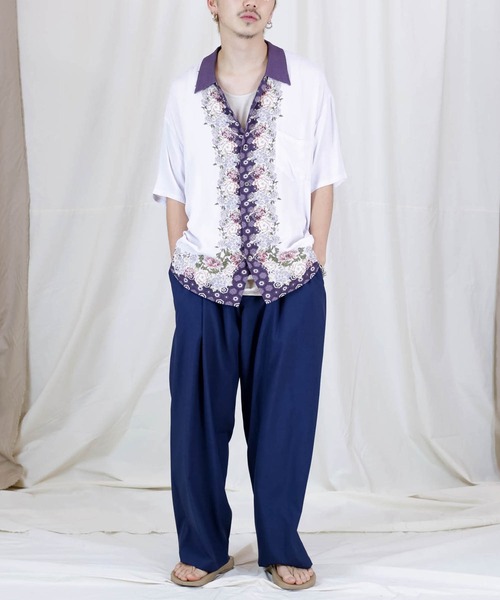 Iroquois（イロコイ）の「JAPANESE FLOWER H/S SH（シャツ/ブラウス・メンズ・イエロー/パープル・1/2/3）」の5枚目の写真