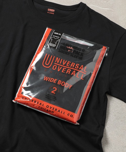 UNIVERSAL OVERALL（ユニバーサルオーバーオール）の「【UNIVERSAL OVERALL】WIDE HEAVY 2PACK TEE ビッグシルエットパックTシャツ UVOP-002（Tシャツ/カットソー・メンズ・ブラック/ホワイト/グレー・L/XL/M/S）」の2枚目の写真