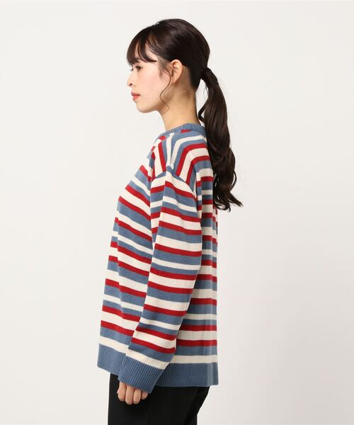 DING（ディング）の「DING/マルチボーダーニット（ニット/セーター・レディース・ブルー・FREE）」の10枚目の写真