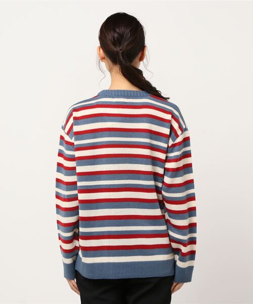 DING（ディング）の「DING/マルチボーダーニット（ニット/セーター・レディース・ブルー・FREE）」の6枚目の写真