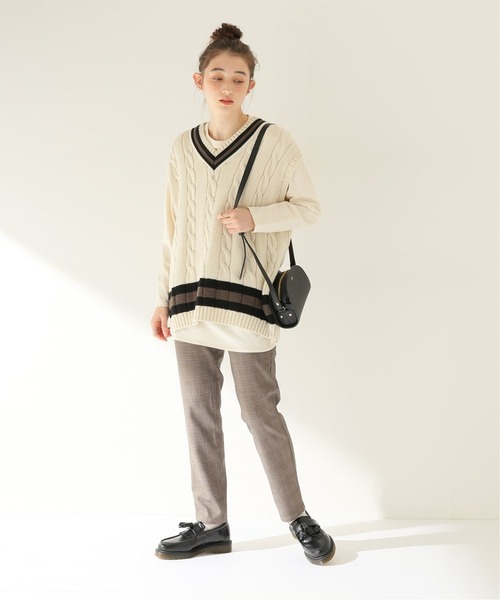 JOURNAL STANDARD relume（ジャーナルスタンダード　レリューム）の「チェックイージースキニーパンツ◆（その他パンツ・レディース・グレー/ベージュ・36/38）」の5枚目の写真