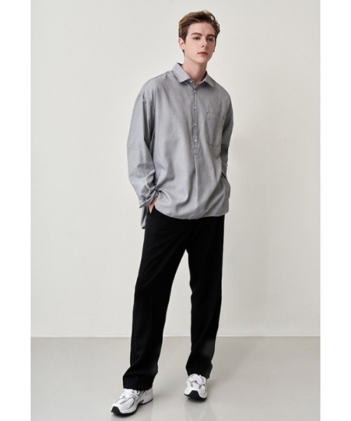 Diamond Layla（ダイアモンドレイラ）の「【Diamond Layla 】Layla blind for love Pullover Tuck Stripe Shirt S64 / プルオーバータック ストライプシャツ（シャツ/ブラウス・メンズ・ブラック×ホワイト/ライトベージュ・SMALL/MEDIUM/LARGE/X-LARGE）」の6枚目の写真