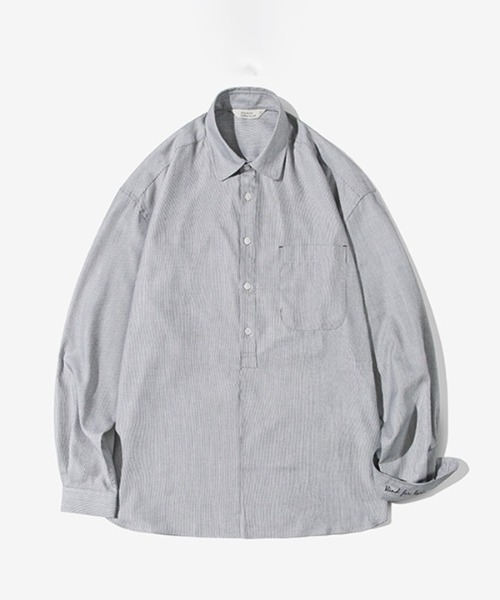 Diamond Layla（ダイアモンドレイラ）の「【Diamond Layla 】Layla blind for love Pullover Tuck Stripe Shirt S64 / プルオーバータック ストライプシャツ（シャツ/ブラウス・メンズ・ブラック×ホワイト/ライトベージュ・SMALL/MEDIUM/LARGE/X-LARGE）」の7枚目の写真