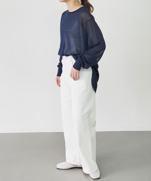 Riberry(リベリー)の「シアーニットチュニック(チュニック・レディース・ライトグレー/ネイビー/モカ/ベージュ・MEDIUM)」の4枚目の写真