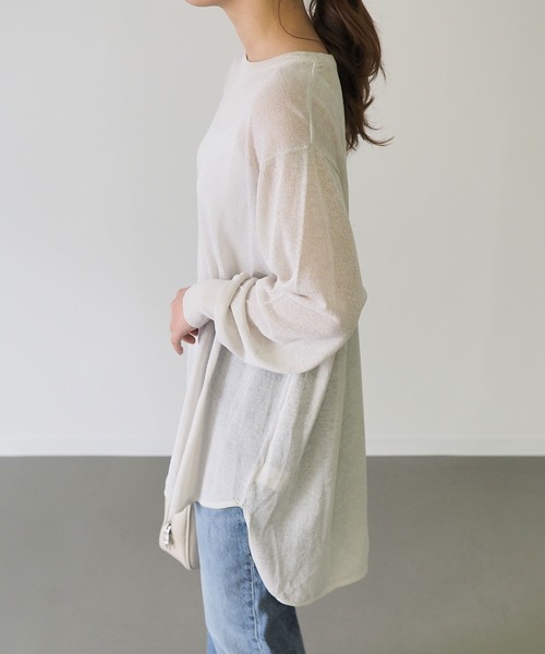 Riberry(リベリー)の「シアーニットチュニック(チュニック・レディース・ライトグレー/ネイビー/モカ/ベージュ・MEDIUM)」の20枚目の写真