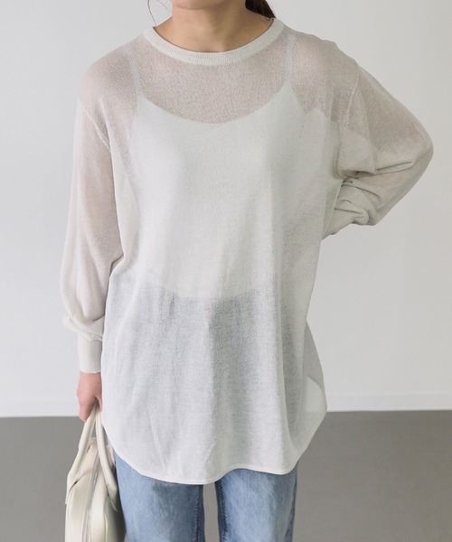 Riberry(リベリー)の「シアーニットチュニック(チュニック・レディース・ライトグレー/ネイビー/モカ/ベージュ・MEDIUM)」の13枚目の写真