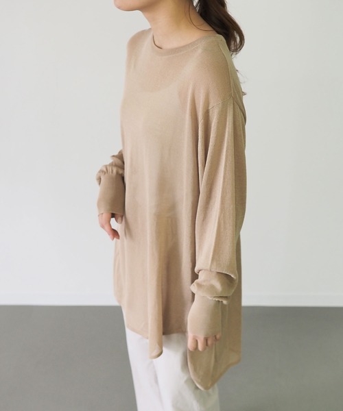 Riberry(リベリー)の「シアーニットチュニック(チュニック・レディース・ライトグレー/ネイビー/モカ/ベージュ・MEDIUM)」の5枚目の写真