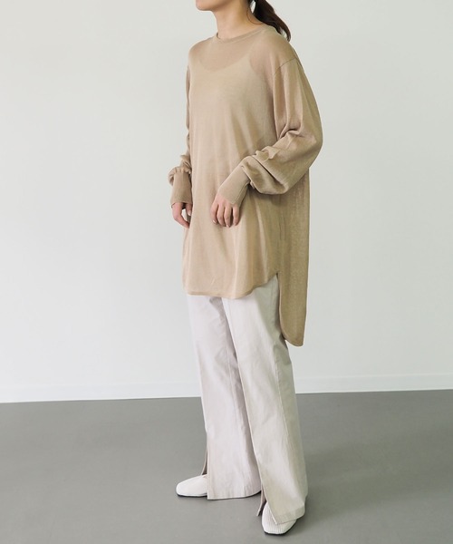 Riberry(リベリー)の「シアーニットチュニック(チュニック・レディース・ライトグレー/ネイビー/モカ/ベージュ・MEDIUM)」の18枚目の写真