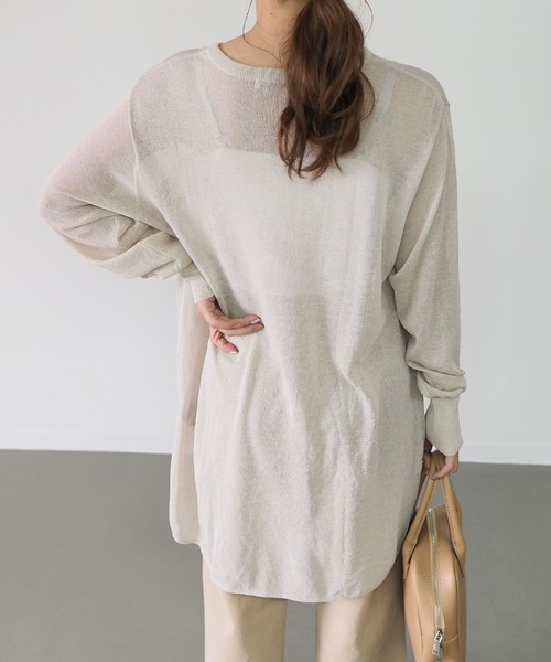 Riberry(リベリー)の「シアーニットチュニック(チュニック・レディース・ライトグレー/ネイビー/モカ/ベージュ・MEDIUM)」の16枚目の写真