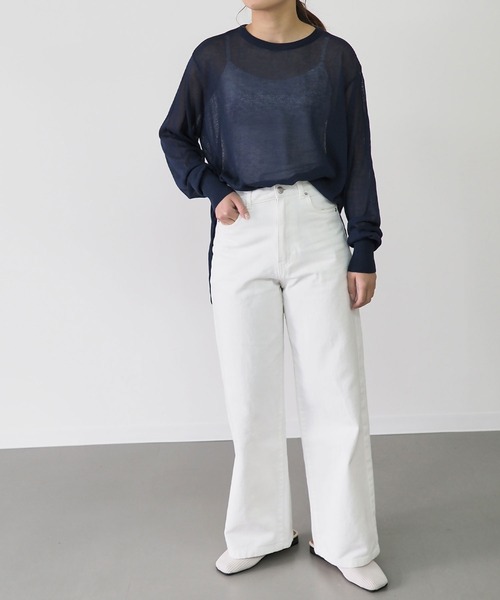 Riberry(リベリー)の「シアーニットチュニック(チュニック・レディース・ライトグレー/ネイビー/モカ/ベージュ・MEDIUM)」の19枚目の写真