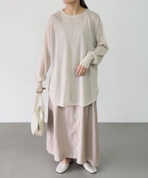 Riberry(リベリー)の「シアーニットチュニック(チュニック・レディース・ライトグレー/ネイビー/モカ/ベージュ・MEDIUM)」の12枚目の写真