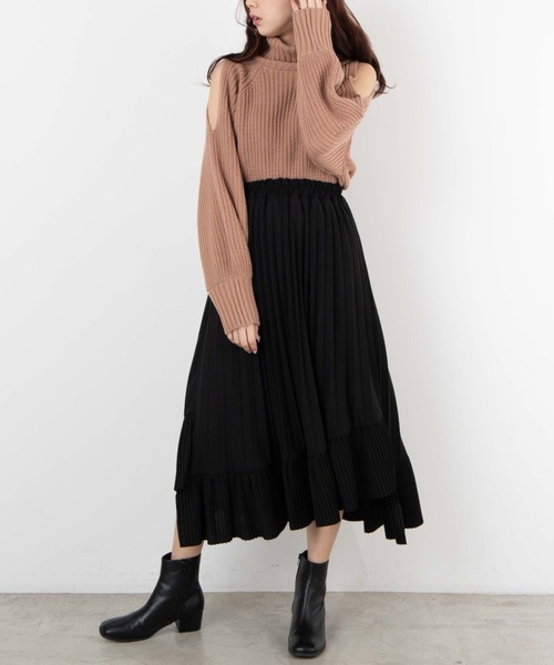 WEGO（ウィゴー）の「WEGO/アシメティアードロングスカート（スカート・レディース・ブラック/ピンク・FREE）」の8枚目の写真