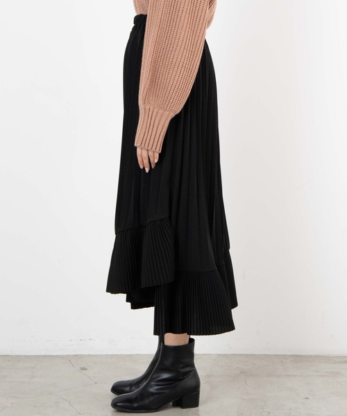 WEGO（ウィゴー）の「WEGO/アシメティアードロングスカート（スカート・レディース・ブラック/ピンク・FREE）」の5枚目の写真