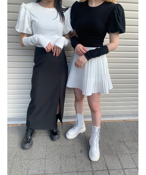 PHILLY（フィリー）の「フレアミニプリーツスカパン（スカート・レディース・ホワイト/ブラック/ベージュ/ブラウン・FREE）」の5枚目の写真