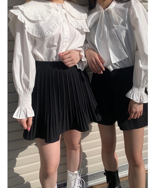 PHILLY（フィリー）の「フレアミニプリーツスカパン（スカート・レディース・ホワイト/ブラック/ベージュ/ブラウン・FREE）」の6枚目の写真