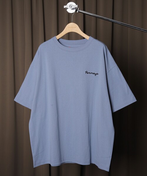 FREAK'S STORE（フリークスストア）の「WEB限定 PENNEYS×FREAK'S STORE/ペニーズ 別注 TIGER バック刺繍 クルーネックTシャツ/ワンポイント/ビッグシルエット（Tシャツ/カットソー・メンズ・ホワイト/ブラック/グレイッシュベージュ/サックスブルー/ダークグリーン・SMALL/MEDIUM/LARGE）」の9枚目の写真