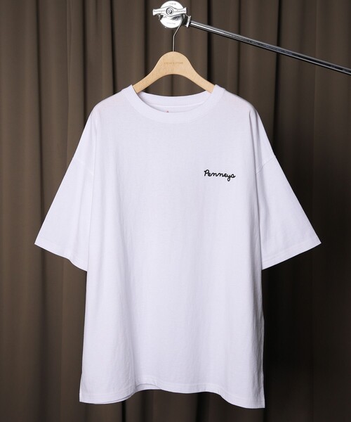 FREAK'S STORE（フリークスストア）の「WEB限定 PENNEYS×FREAK'S STORE/ペニーズ 別注 TIGER バック刺繍 クルーネックTシャツ/ワンポイント/ビッグシルエット（Tシャツ/カットソー・メンズ・ホワイト/ブラック/グレイッシュベージュ/サックスブルー/ダークグリーン・SMALL/MEDIUM/LARGE）」の13枚目の写真