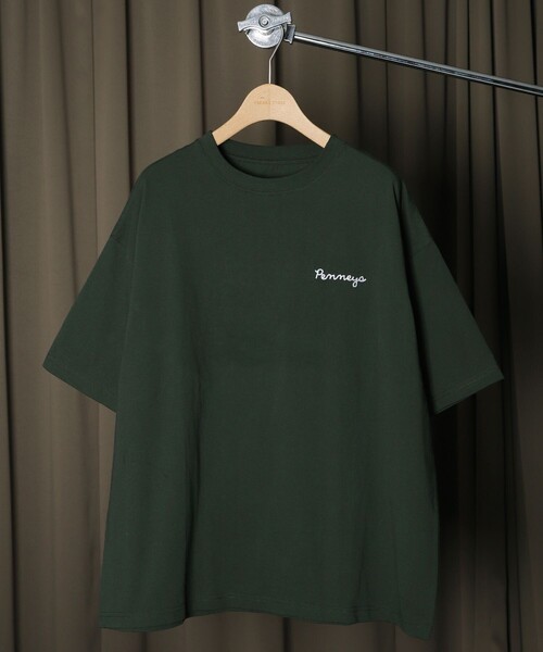 FREAK'S STORE（フリークスストア）の「WEB限定 PENNEYS×FREAK'S STORE/ペニーズ 別注 TIGER バック刺繍 クルーネックTシャツ/ワンポイント/ビッグシルエット（Tシャツ/カットソー・メンズ・ホワイト/ブラック/グレイッシュベージュ/サックスブルー/ダークグリーン・SMALL/MEDIUM/LARGE）」の15枚目の写真