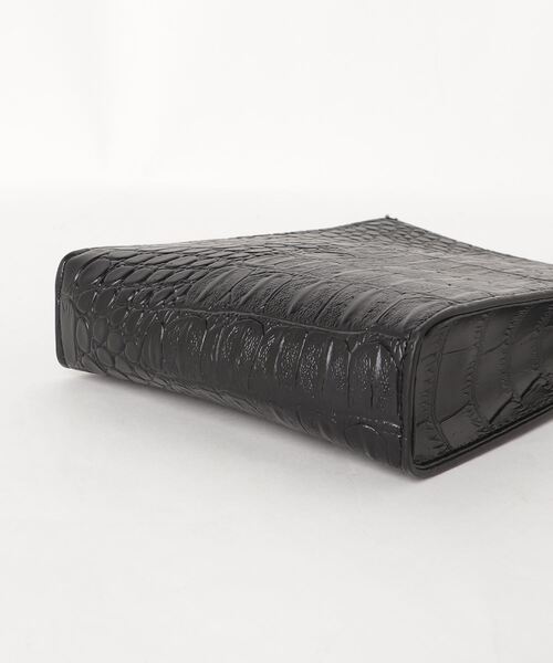 make a ray!（メイク ア レイ！）の「フェイクレザー スクエア ミニショルダーバッグ/型押し/ネックポーチ（ショルダーバッグ・メンズ・アッシュグレー/ブラック/ブラック系その他/パイソン・FREE）」の8枚目の写真