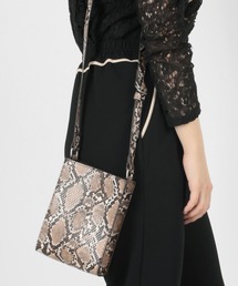 make a ray! | フェイクレザー スクエア ミニショルダーバッグ/型押し/ネックポーチ(ショルダーバッグ)