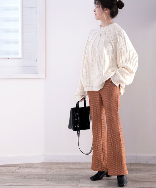 classicalelf(クラシカルエルフ)の「21ssマストバイitem。幾何学柄模様ラメ混ジャガードニットパンツ(その他パンツ・レディース・ブラック/サックスブルー/レンガ・SMALL/MEDIUM/LARGE/X-LARGE)」の16枚目の写真