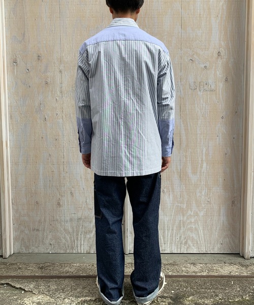 BROOKLYN OVERALL（ブルックリンオーバーオール）の「袖切り替えシャツ（シャツ/ブラウス・メンズ・ネイビー/イエロー・LARGE/MEDIUM）」の10枚目の写真