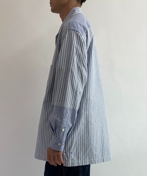 BROOKLYN OVERALL（ブルックリンオーバーオール）の「袖切り替えシャツ（シャツ/ブラウス・メンズ・ネイビー/イエロー・LARGE/MEDIUM）」の7枚目の写真