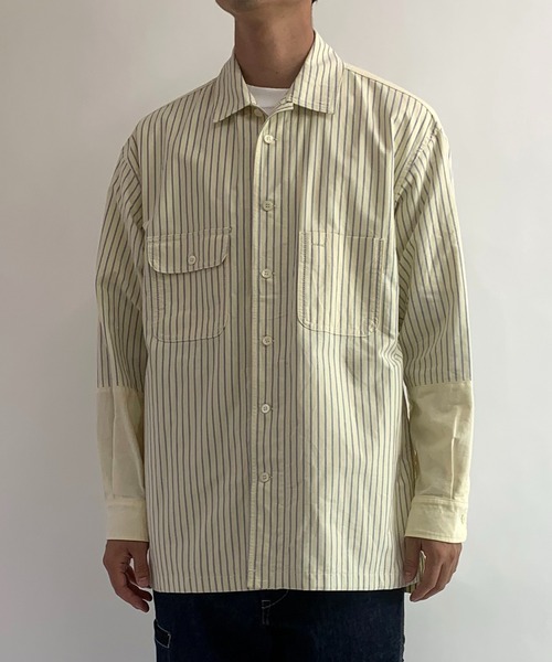 BROOKLYN OVERALL（ブルックリンオーバーオール）の「袖切り替えシャツ（シャツ/ブラウス・メンズ・ネイビー/イエロー・LARGE/MEDIUM）」の19枚目の写真