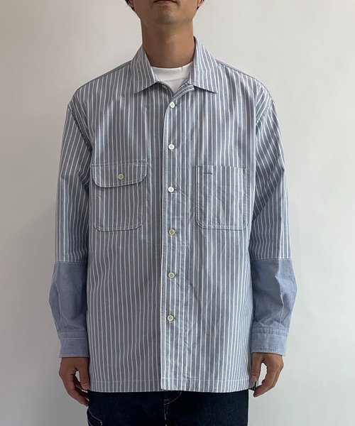 BROOKLYN OVERALL（ブルックリンオーバーオール）の「袖切り替えシャツ（シャツ/ブラウス・メンズ・ネイビー/イエロー・LARGE/MEDIUM）」の6枚目の写真