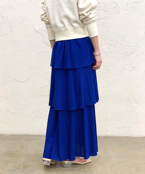 CIAOPANIC（チャオパニック）の「カットティアードスカート（スカート・レディース・オフホワイト/ブラック/ブルー・FREE）」の7枚目の写真