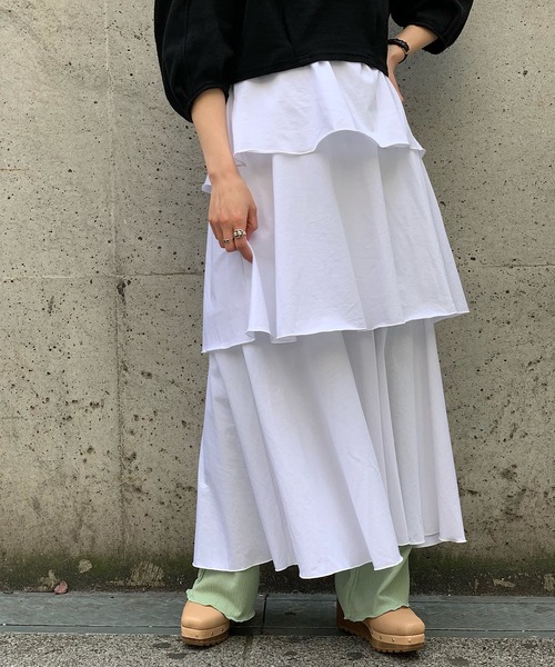 CIAOPANIC（チャオパニック）の「カットティアードスカート（スカート・レディース・オフホワイト/ブラック/ブルー・FREE）」の22枚目の写真