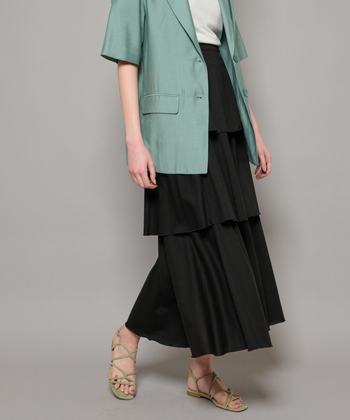 CIAOPANIC（チャオパニック）の「カットティアードスカート（スカート・レディース・オフホワイト/ブラック/ブルー・FREE）」の12枚目の写真