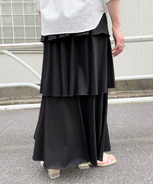 CIAOPANIC（チャオパニック）の「カットティアードスカート（スカート・レディース・オフホワイト/ブラック/ブルー・FREE）」の18枚目の写真