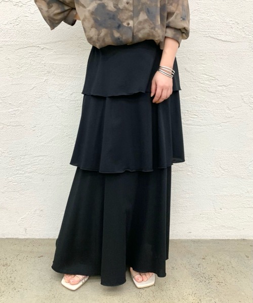 CIAOPANIC（チャオパニック）の「カットティアードスカート（スカート・レディース・オフホワイト/ブラック/ブルー・FREE）」の21枚目の写真