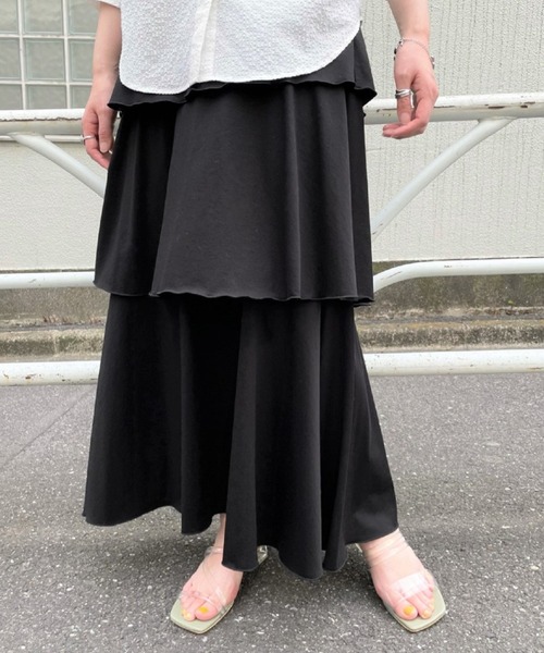 CIAOPANIC（チャオパニック）の「カットティアードスカート（スカート・レディース・オフホワイト/ブラック/ブルー・FREE）」の17枚目の写真