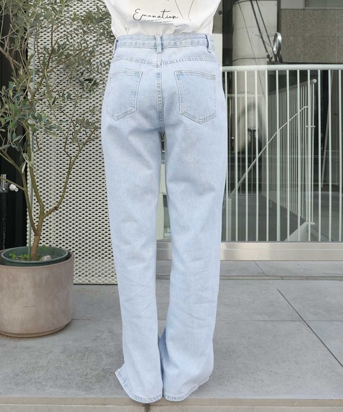 CORNERS（コーナーズ）の「スリット入りデニムパンツ（デニムパンツ・レディース・ライトブルー/ブルー・M/L）」の6枚目の写真